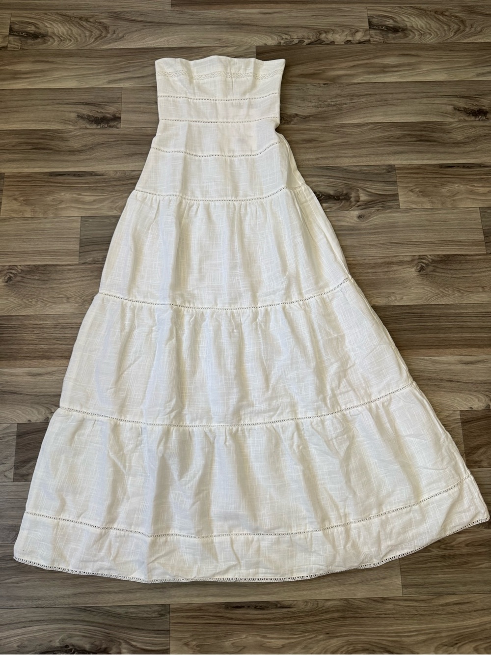 NWT Sabo Lyla Maxi Dress White 100% Cotton Size Extra Small
